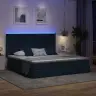 Led-Valgusega Hoiuvoodi Peaga Sinine 200 X 200 Cm Polüester