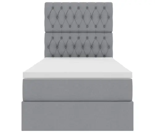 Gulta Ar Uzglabāšanas Vietu Un Led Gaiši Pelēks 100 X 200 Cm Vidaxl