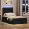 Gulta Ar Uzglabāšanas Vietu Un Led Melna 120 X 190 Cm Vidaxl