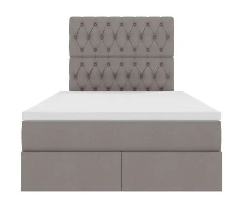 Gulta Ar Led Sloksnes Lukturiem Pelēkbrūna 120 X 200 Cm Audums Vidaxl