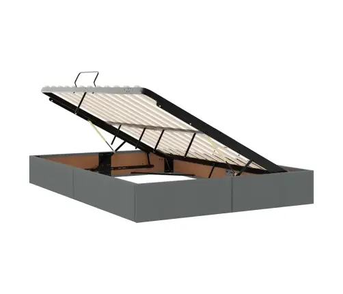 Gulta Ar Galvas Klāju Tumši Pelēks 140 X 190 Cm Audums Vidaxl