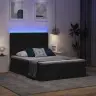 Gulta Ar Led Sloksnes Lukturiem Melna 140 X 190 Cm Audums Vidaxl