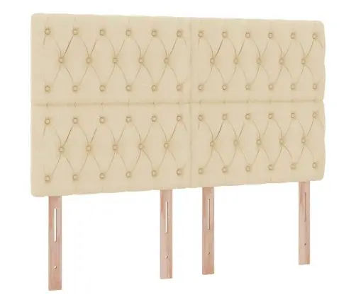 Gulta Ar Led Sloksnes Lukturiem Krēms 140 X 200 Cm Audums Vidaxl