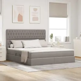 Led Uzglabāšanas Gulta Ar Matraci Pelēkbrūna 160 X 200 Cm Vidaxl Led Uzglabāšanas Gulta Ar Matraci Pelēkbrūna 160 X 200 Cm Vidaxl