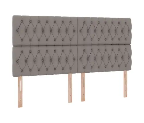 Gulta Ar Led Sloksnes Lukturiem Pelēkbrūna 160 X 200 Cm Audums Vidaxl