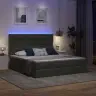 Gulta Ar Galvas Klāju Tumši Pelēks 180 X 200 Cm Audums Vidaxl