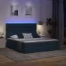 Gulta Ar Led Sloksnes Lukturiem Zila 180 X 200 Cm Audums Vidaxl