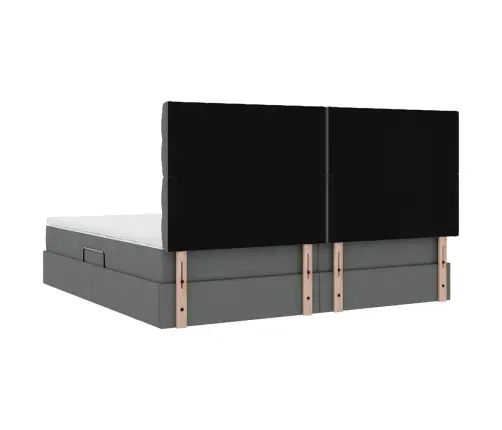 Lova Su Daiktų Laikymo Vieta Ir Led Tamsiai Pilka 200 X 200 Cm