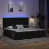 Gulta Ar Led Sloksnes Lukturiem Melna 200 X 200 Cm Audums Vidaxl