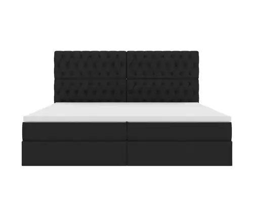Gulta Ar Led Sloksnes Lukturiem Melna 200 X 200 Cm Audums Vidaxl