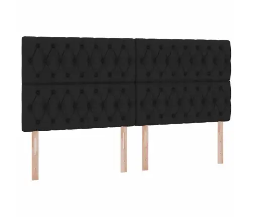 Gulta Ar Led Sloksnes Lukturiem Melna 200 X 200 Cm Audums Vidaxl
