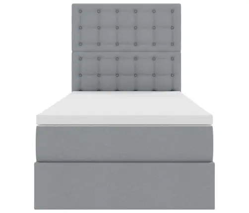 Lova Su Daiktų Laikymo Vieta Ir Led Šviesiai Pilka 100 X 200 Cm