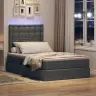 Gulta Ar Uzglabāšanas Vietu Un Led Tumši Pelēks 120 X 190 Cm Vidaxl