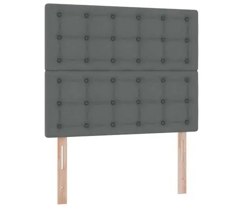 Gulta Ar Uzglabāšanas Vietu Un Led Tumši Pelēks 120 X 190 Cm Vidaxl
