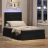 Led-Valgusega Hoiuvoodi Madratsiga Must 120 X 190 Cm Polüester