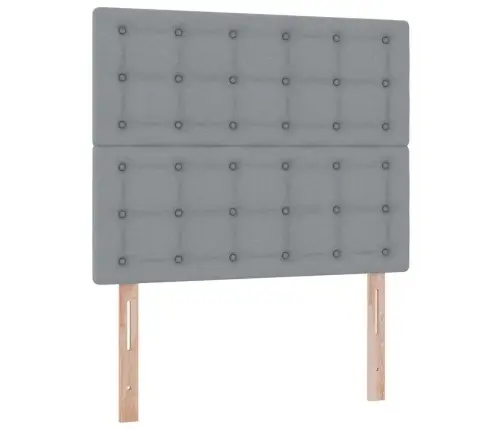 Gulta Ar Galvas Klāju Gaiši Pelēks 120 X 200 Cm Audums Vidaxl