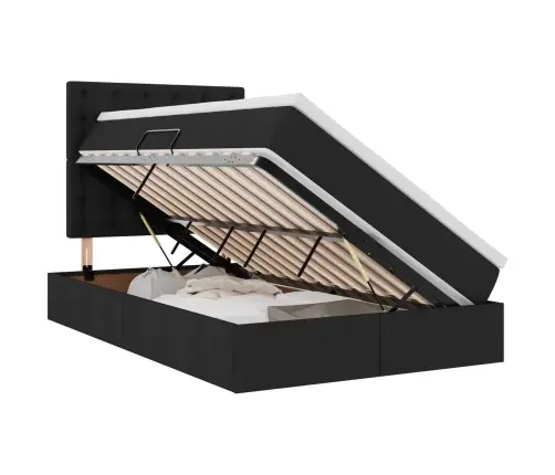 Lova Su Daiktų Laikymo Vieta Ir Led Juoda 120 X 200 Cm