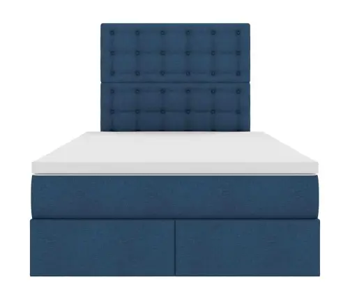 Led-Valgusega Hoiuvoodi Peaga Sinine 120 X 200 Cm Polüester