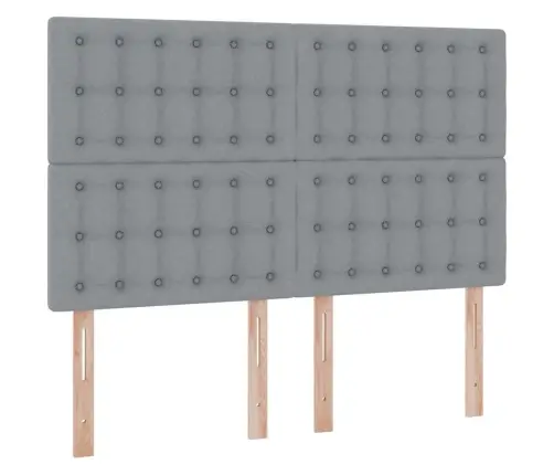 Lova Su Daiktų Laikymo Vieta Ir Led Šviesiai Pilka 140 X 190 Cm