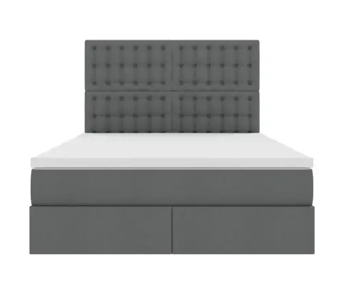 Lova Su Daiktų Laikymo Vieta Ir Led Tamsiai Pilka 140 X 190 Cm