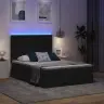 Gulta Ar Led Sloksnes Lukturiem Melna 140 X 190 Cm Audums Vidaxl