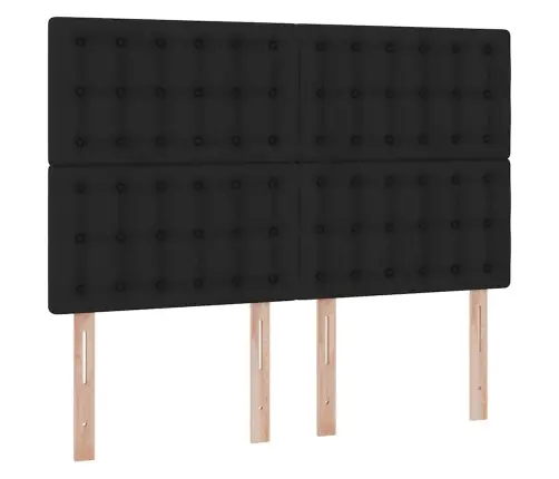 Gulta Ar Led Sloksnes Lukturiem Melna 140 X 190 Cm Audums Vidaxl