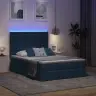 Gulta Ar Uzglabāšanas Vietu Un Led Zila 140 X 190 Cm Poliesters Vidaxl