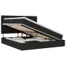Gulta Ar Led Sloksnes Lukturiem Melna 160 X 200 Cm Audums Vidaxl