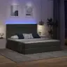 Gulta Ar Galvas Klāju Tumši Pelēks 180 X 200 Cm Audums Vidaxl