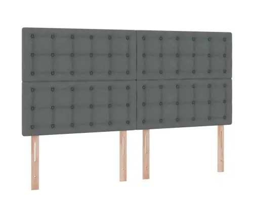 Gulta Ar Galvas Klāju Tumši Pelēks 180 X 200 Cm Audums Vidaxl