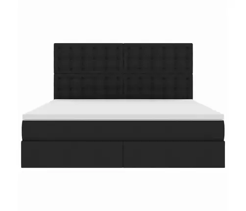 Gulta Ar Led Sloksnes Lukturiem Melna 180 X 200 Cm Audums Vidaxl