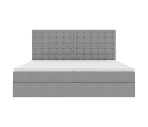 Lova Su Daiktų Laikymo Vieta Ir Led Šviesiai Pilka 200 X 200 Cm