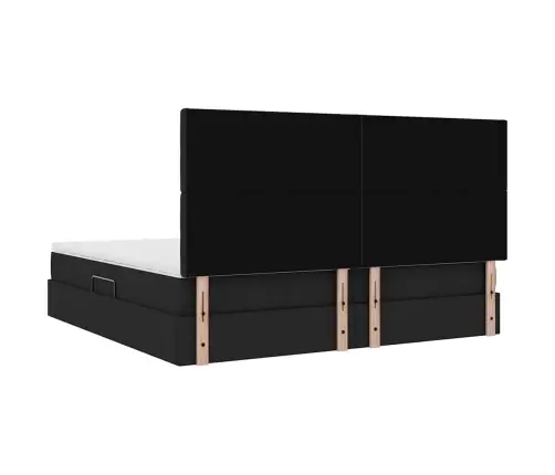 Lova Su Daiktų Laikymo Vieta Ir Led Juoda 200 X 200 Cm