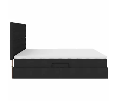 Lova Su Daiktų Laikymo Vieta Ir Led Juoda 200 X 200 Cm
