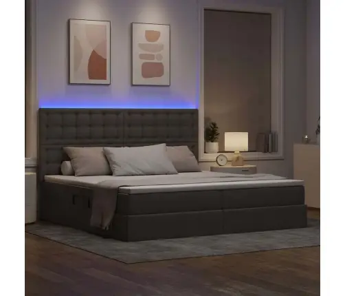 Led-Valgusega Hoiuvoodi Pruunikashall 200 X 200 Cm Polüester