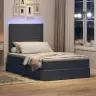 Gulta Ar Uzglabāšanas Vietu Un Led Tumši Pelēks 120 X 190 Cm Vidaxl