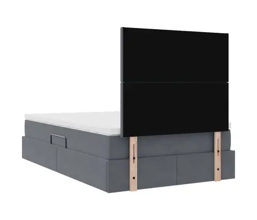 Led-Valgusega Hoiuvoodi Madratsiga Tumehall 120 X 200 Cm Samet