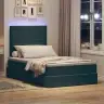 Led-Valgusega Hoiuvoodi Lediga Tume Rohelise 120 X 200 Cm Samet
