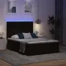 Gulta Ar Led Sloksnes Lukturiem Melna 140 X 200 Cm Samts Vidaxl