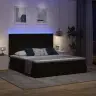 Gulta Ar Led Sloksnes Lukturiem Melna 160 X 200 Cm Samts Vidaxl