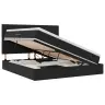 Gulta Ar Led Sloksnes Lukturiem Melna 160 X 200 Cm Samts Vidaxl
