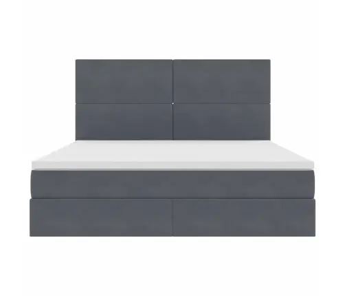 Lova Su Daiktų Laikymo Vieta Ir Led Tamsiai Pilka 180 X 200 Cm