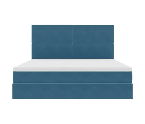 Lova Su Daiktų Laikymo Vieta Ir Led Tamsiai Mėlyna 180 X 200 Cm