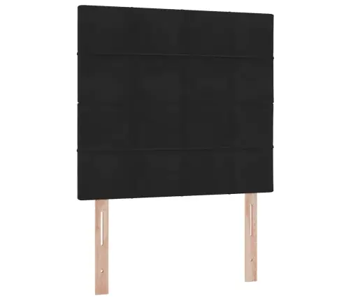Gulta Ar Uzglabāšanas Vietu Un Led Melna 100 X 200 Cm Samts Vidaxl