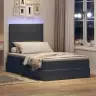 Gulta Ar Uzglabāšanas Vietu Un Led Tumši Pelēks 120 X 190 Cm Vidaxl