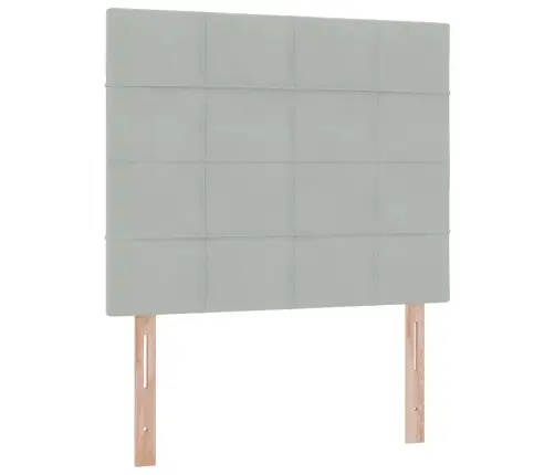 Gulta Ar Led Sloksnes Lukturiem Gaiši Pelēks 120 X 200 Cm Samts Vidaxl