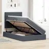 Lova Su Daiktų Laikymo Vieta Ir Led Tamsiai Pilka 120 X 200 Cm