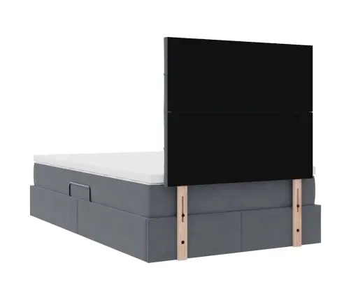 Lova Su Daiktų Laikymo Vieta Ir Led Tamsiai Pilka 120 X 200 Cm