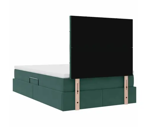 Led-Valgusega Hoiuvoodi Peaga Tume Rohelise 120 X 200 Cm Samet