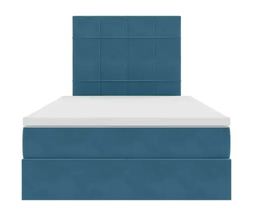 Lova Su Daiktų Laikymo Vieta Ir Led Tamsiai Mėlyna 120 X 200 Cm